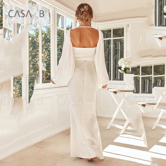 5⭐️CASA B | Lolita front tie blouson sleeve top - Picture 3 of 7